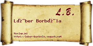 Léber Borbála névjegykártya